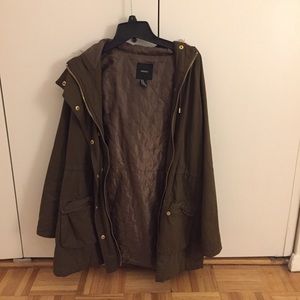 Forever 21 Utility Jacket with Faux Fur Trim Hood